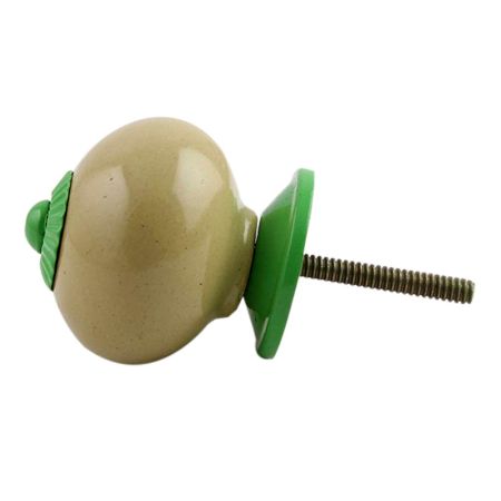 Spanish Olive Green Fitting Ceramic Knob